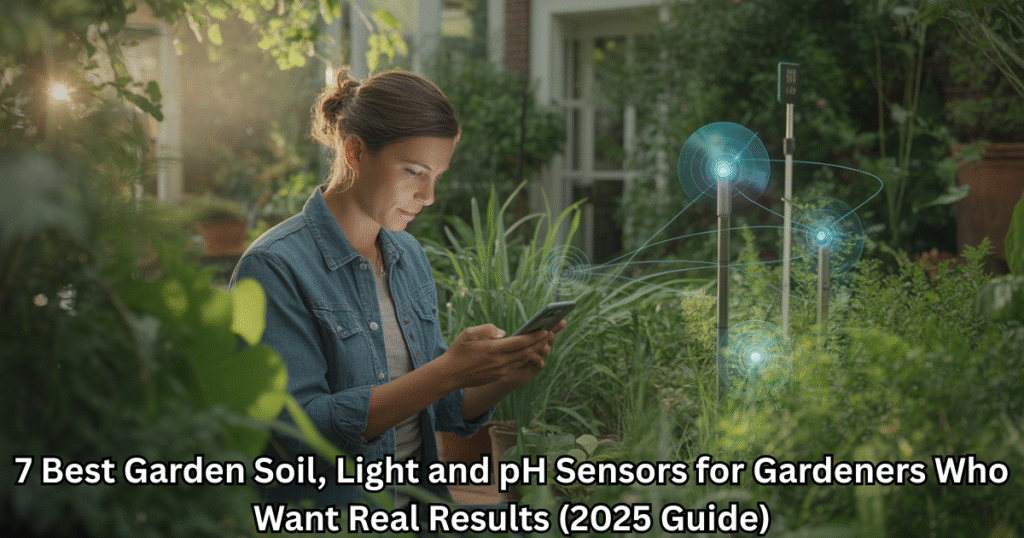 garden soil, light and pH sensors in modern smart garden setup