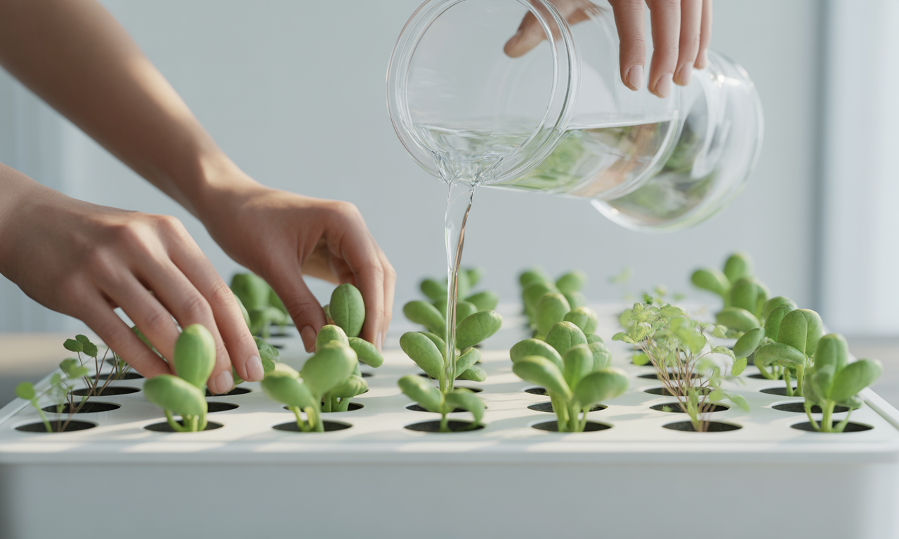 app-controlled hydroponic garden setup process