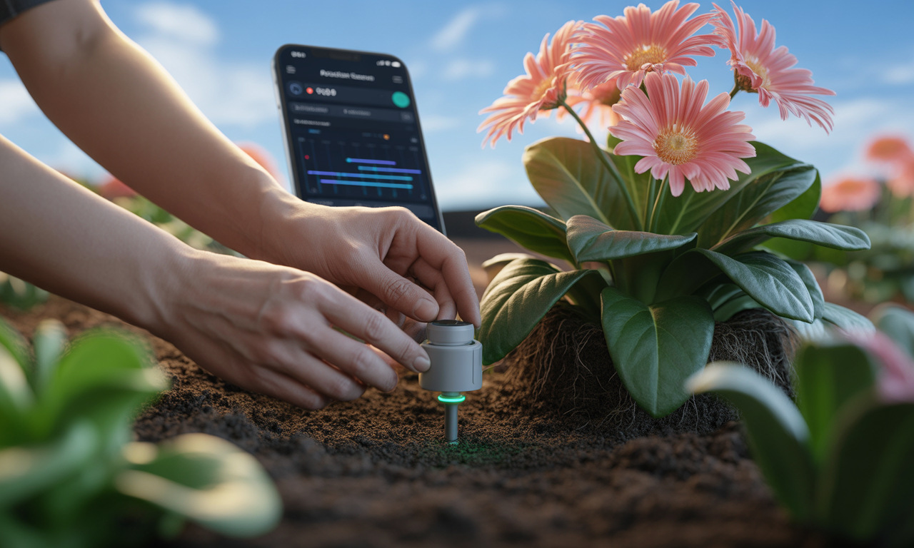 moisture sensor installation for smart irrigation system setup