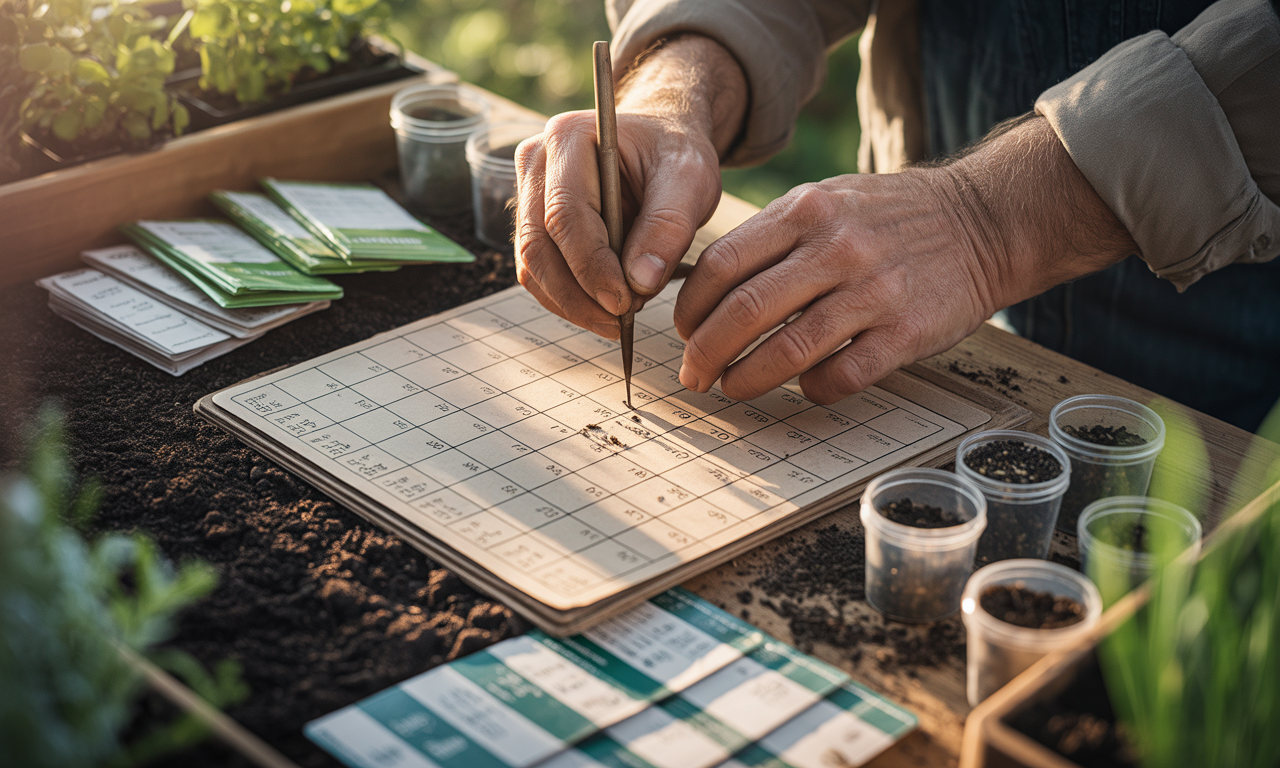 “gardener using printable planting chart based on zone-wise planting guide
