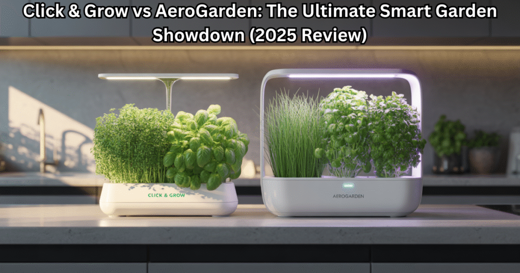 Click & Grow vs AeroGarden smart indoor garden comparison 2025
