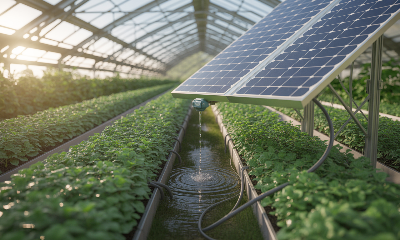 Solar-powered drip irrigation with garden panel