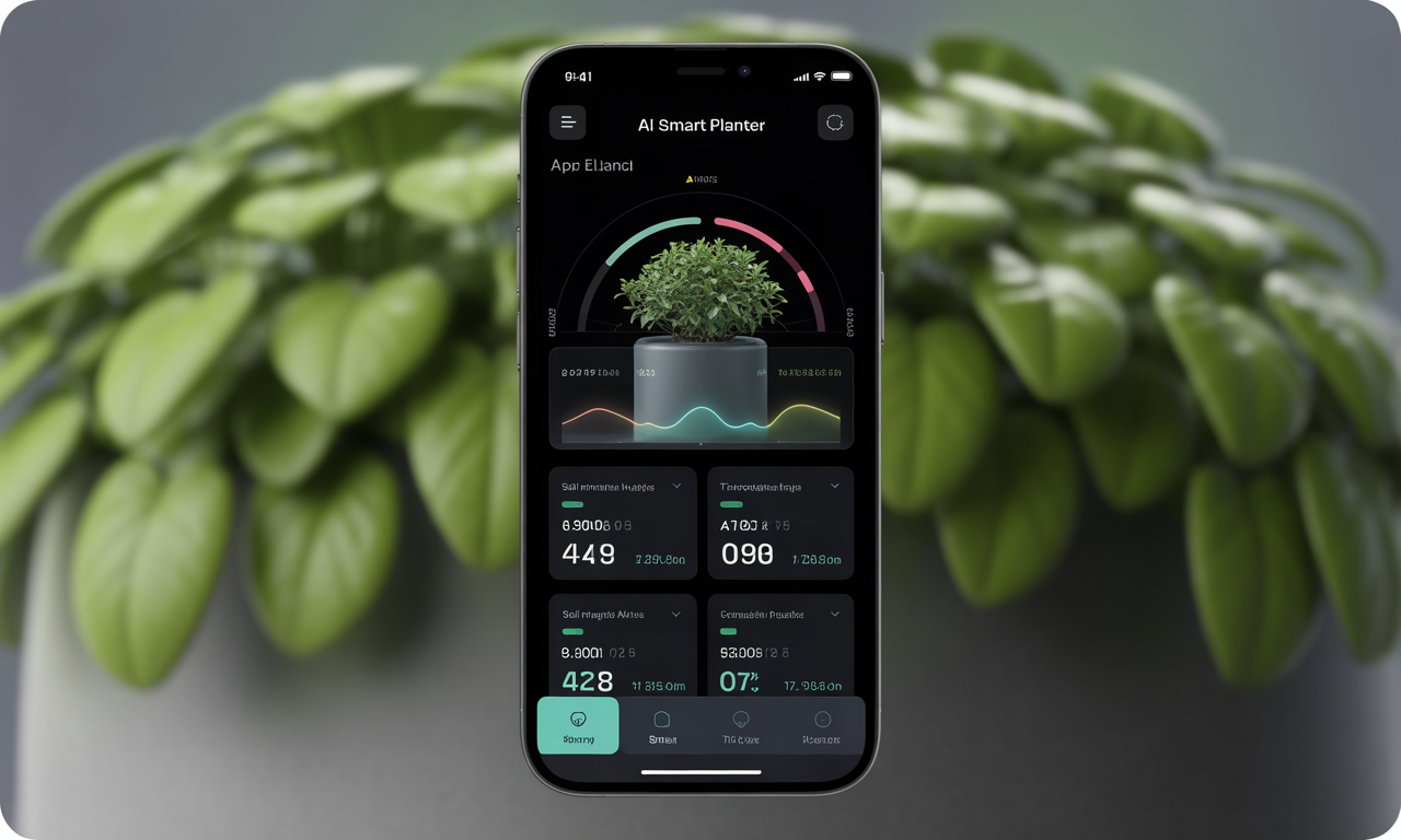 AI smart planter app interface