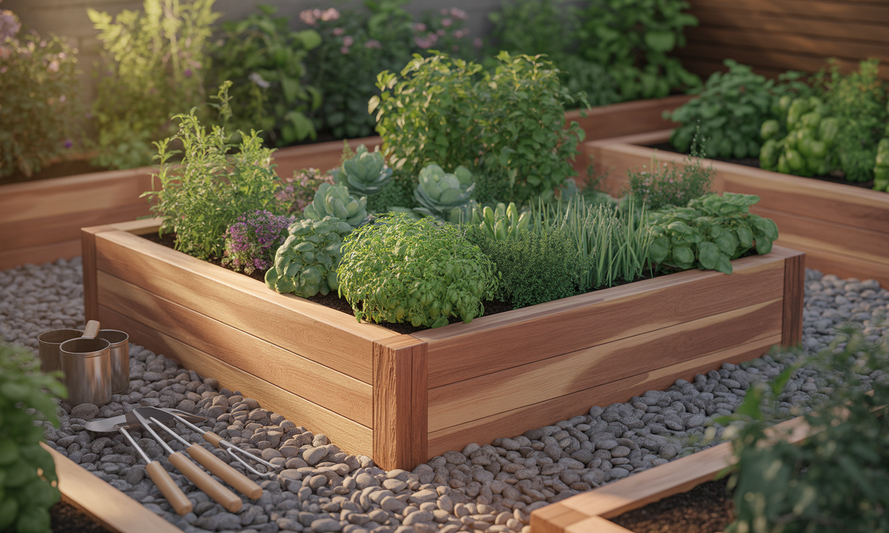 DIY cedar raised bed for home gardening