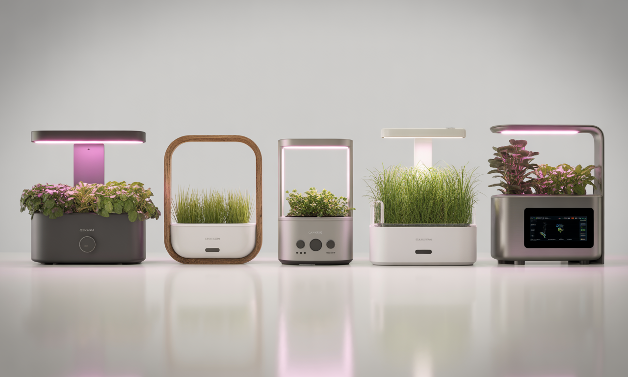 Comparison of smart countertop gardens for busy home cooks