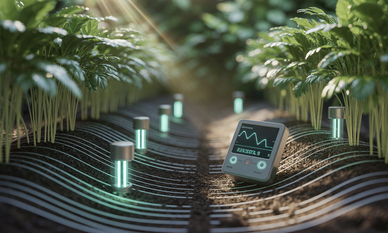 soil EC monitoring using multi-parameter garden sensors